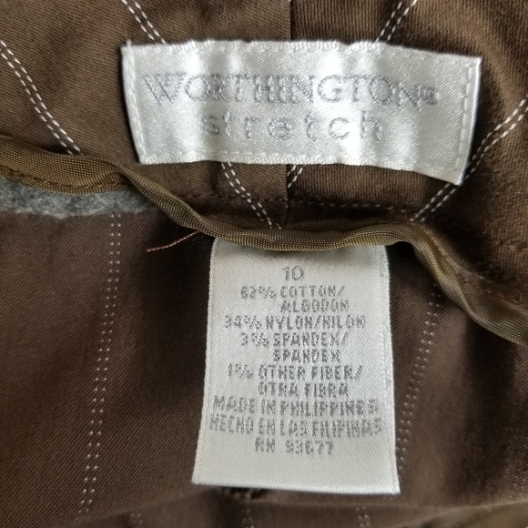 Worthington Womens Capri Pants Sz 10 Strech Brown - Picture 3 of 3